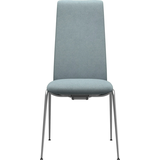 Polsterstuhl STRESSLESS "Laurel", blau (aqua dinamica, chrom matt), B:57cm H:105cm T:60cm, Microfaser DINAMICA (88% Polyester, 12% Polyurethan), Stühle, Polsterstuhl, High Back, Größe M, mit Beinen aus Stahl in Chrom matt