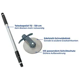 Wenko Rasenkantenroller Teleskopstiel 72 - 139 cm