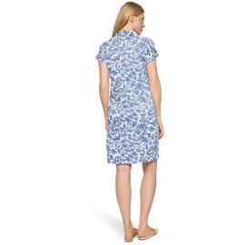 Cartoon Druckkleid Kurzarm Blau/Weiß 36