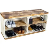 Kistenkolli Altes Land Sitzbank Weiss 110 x 40 x 48 cm