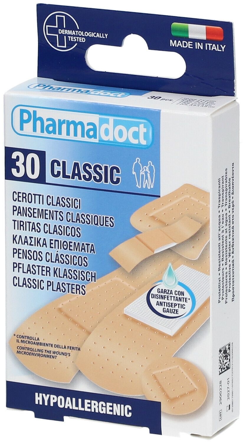 Pharmadoct Pflaster klassisch mit antiseptischer Auflage 5 Größen