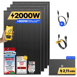 solakon Balkonkraftwerk onPower 2000W + Ziegeldach-Halterung Paarmontage