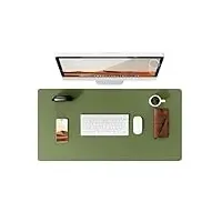 Schreibtischunterlage aus Leder | Computermatte for Schreibtisch| Großes Mauspad und Tastaturmatte | Schreibtischschutz for das Büro(Green,80x40 cm)