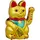 Relaxdays - Winkekatze, Xl Maneki Neko, Batteriebetriebene Winkende Pfote, Glücksbringer Für Reichtum, Erfolg, 30 Cm, Gold
