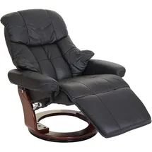 Robas Lund Relaxsessel Windsor 2 Leder 90 x 105 x 82 cm Schwarz/Walnuss-Optik drehbar