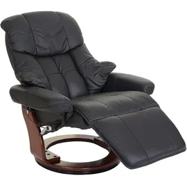 Robas Lund Relaxsessel Windsor 2 Leder 90 x 105 x 82 cm Schwarz/Walnuss-Optik drehbar