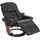 Robas Lund Relaxsessel Windsor 2 Leder 90 x 105 x 82 cm Schwarz/Walnuss-Optik drehbar