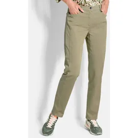 GOLDNER Kurzgröße: Baumwollhose mit Ziernähten in khaki | Gr.: 23