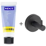 Wenko Bosio Wandhaken Schwarz Edelstahl