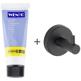 Wenko Bosio Wandhaken Schwarz Edelstahl