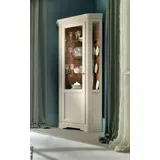 Xlmoebel Eckvitrine Traditionelle Italienische Möbel Holz Weiß Glasvitrine Standvitrine (1-St., Vitrine) Hergestellt in Europa weiß