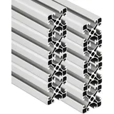 SCHMIDT systemprofile 8 Stück 2000mm Aluminium Profil 40x40mm Nut 8 Strebenprofil eloxiert 4040 Aluprofil Konstruktionsprofil 2m