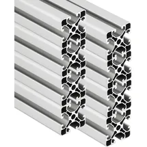 SCHMIDT systemprofile 8 Stück 2000mm Aluminium Profil 40x40mm Nut 8 Strebenprofil eloxiert 4040 Aluprofil Konstruktionsprofil 2m