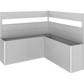 Biohort Sichtschutz Belvedere L-Form 2 Stk. m. Acrylglas Gr. L200 Silber-Met.