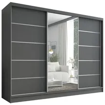A&J MöbelLand Schiebetürenschrank AURELIA 1 200 x 215 x 59,5 cm grau