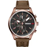 Hugo Multi Zifferblatt Quarz Uhr für Herren Kollektion #Chase mit Lederarmband - 1530162