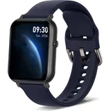 Smartwatch, Smartwatch Damen Herren, 1.69" HD Fitness Tracker Uhren für Android IOS, IP67 Wasserdicht Pulsmesser Schrittzähler Aktivitätstracker - Schwarz