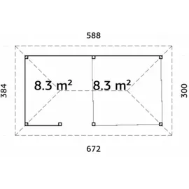 Palmako Pavillon Bianca 16,6 m2 Set 208 Slide - 28 mm hellbraun tauchgrundiert