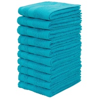 my home Handtuch Set »Vanessa, 10 Seiftücher 30x30«, (Set, 10 St., 10 Seiftücher (30x30 cm), Handtücher mit Bordüre, 100% Baumwolle, einfarbig, weich, blau