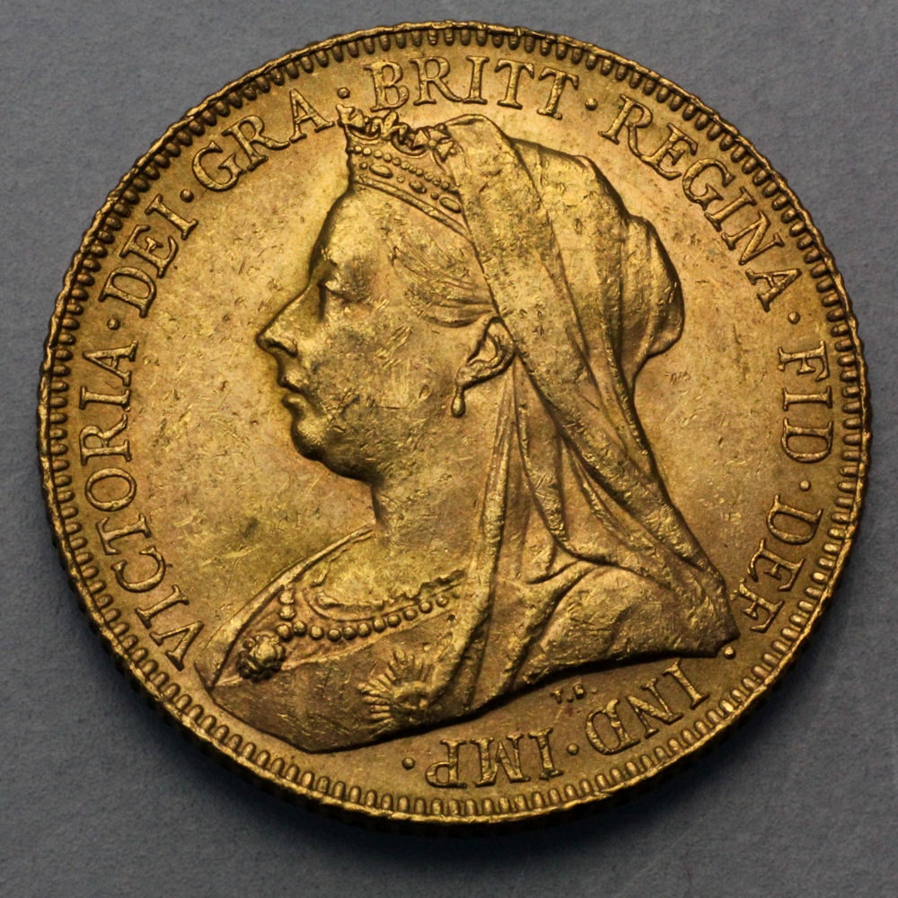 Goldmünze 1 Sovereign Victoria - Schleier