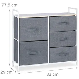 Relaxdays Regalsystem 77,5 x 83 x 29 cm Grau