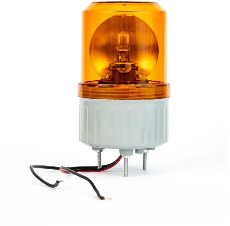 Drehende orange Signalleuchte (Warnlampe) mit Glühbirne, 24 V, Ø 84.4mm