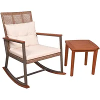 Garden Pleasure Sinaloa Schaukelstuhl Set 2-tlg. hellbraun