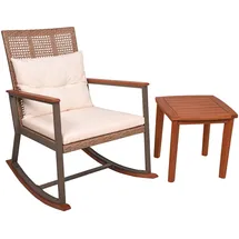 Garden Pleasure Sinaloa Schaukelstuhl Set 2-tlg. hellbraun