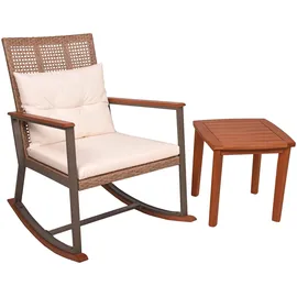 Garden Pleasure Sinaloa Schaukelstuhl Set 2-tlg. hellbraun