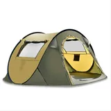 BAJIE Zelt 5-8 Personen Wasserdichtes Campingzelt Automatisches Pop-up Quick Shelter Outdoor Reisen Wanderzelt-Kaffee / Rohkaffee