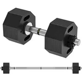 Dripex Hantel-Set Kurzhantel Set 28kg / 36kg verstellbar - Langhantel + Curlstange schwarz