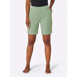 Shorts FEEL GOOD, Damen, Gr. 44/46, Normalgrößen, grün (eucalyptus), 95% Baumwolle, 5% Elasthan, unifarben, Hosen