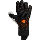 Uhlsport Speed Contact SUPERGRIP+ Reflex Torwarthandschuhe für Erwachsene, Unisex, Schwarz/Weiß/Orange Fluo (Mehrfarbig), 10