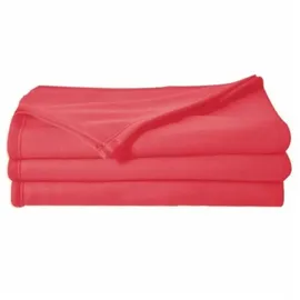 poyet motte made in france Poyet Motte - Poleco Polyester-Fleecedecke - Erdbeerfarben, Polyester, Erdbeere, 240 x 220 cm