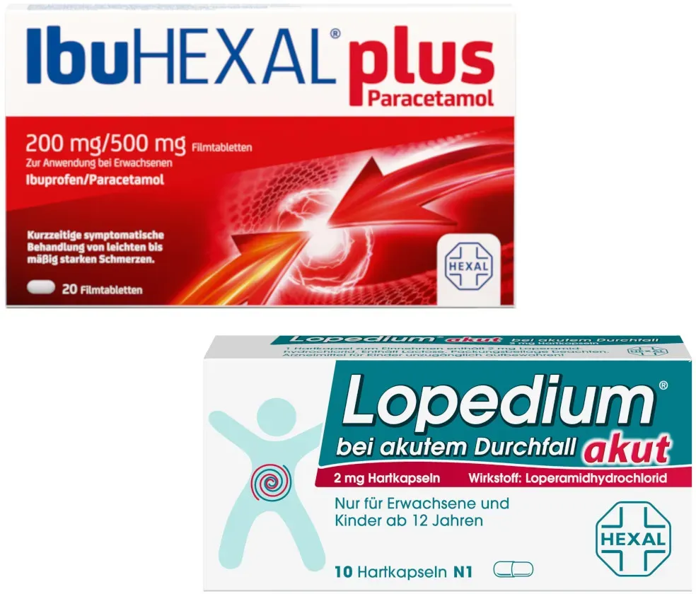 Lopedium akut Doppelpack & IbuHEXAL plus Paracetamol 200 mg