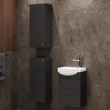 Planetmöbel Badmöbel Set Waschtisch mit Unterschrank 40 x 60 x 29 cm mit 2X Midischrank 32 x 75 x 23 cm für Badezimmer, Gäste WC & Bad, Anthrazit