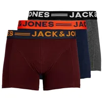 JACK & JONES Boxershorts Jack & Jones Trunks 3-St) mit kontrastfarbigem Bund L