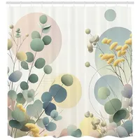 ABAKUHAUS Duschvorhang Eukalyptusblätter 175 x 200 cm blau