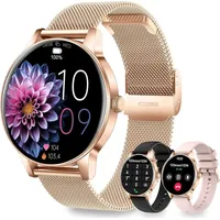 Smartwatch Damen mit Telefonfunktion, 1.27" HD Fitnessuhr Damen mit Herzfrequenz SpO2 Schlafmonitor Schrittzähler, IP68 Wasserdicht Fitness Tracke... - Rosa