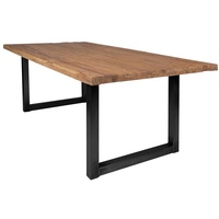 slewo SIT Tops | Tables Esstisch Massivholz Teak, 200x100 cm | Eisen antikschwarz | 2 Jahre Gewährleistung | mind. 14 Tage Rückgaberecht