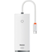 Baseus Lite Series HUB Adapter (Type-C to USB 3.0*4) 25cm White USB C), + USB Hub, Weiss