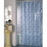 MSV Duschvorhang Mosaik Blau Anti-Bakteriell, waschbar, wasserdicht PVC 180x200cm