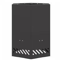 vidaXL Feuerstelle Rauchfrei Sechseckig Schwarz 38x38x51 cm Stahl