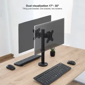 TooQ DB1132TN-B Flachbildschirm-Tischhalterung 81,3 cm (32") Tisch/Bank Schwarz