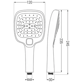 Mexen R-17 3-Funktions-Duschgriff, Chrom - 79517-00