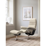 Stressless Stressless® Relaxsessel Sunrise (Set, Relaxsessel mit Hocker), mit Hocker, mit Cross Base, Größe S, M & L, Holzakzent Schwarz beige 79 cm x 103 cm x 73 cm