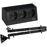 EVOline Steckdosenleiste R-Dock Schwarz 3 St.