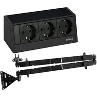 EVOline Steckdosenleiste R-Dock Schwarz 3 St.