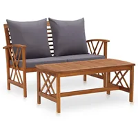 vidaXL Garten-Lounge-Set 2-tlg. grau/silber