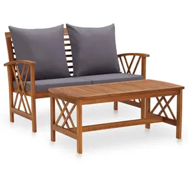 vidaXL Garten-Lounge-Set 2-tlg. grau/silber